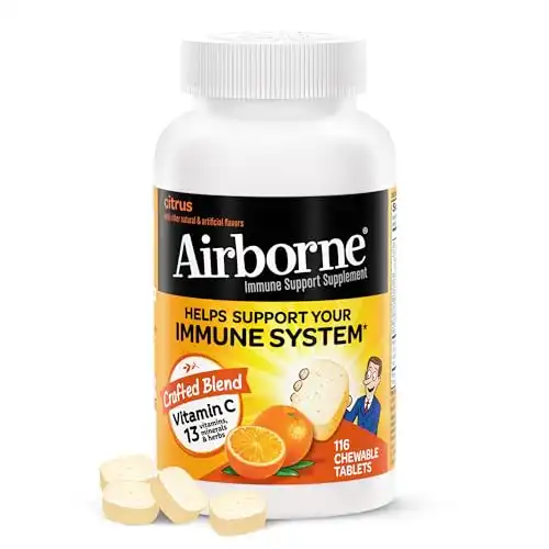 Airborne Chewable Vitamin C Tablets - 116 Count Bottle