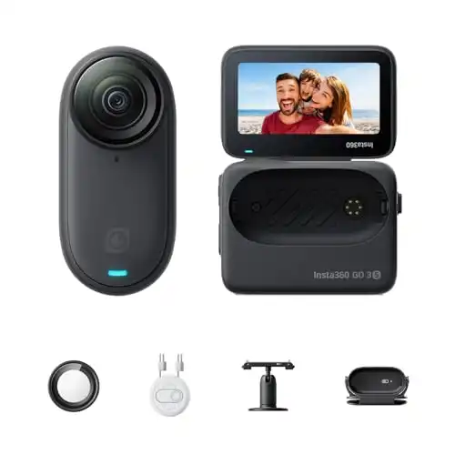 Insta360 GO 3S - 128 GB Black 4K Tiny Portable Vlogging Camera, 140 Min Battery Life