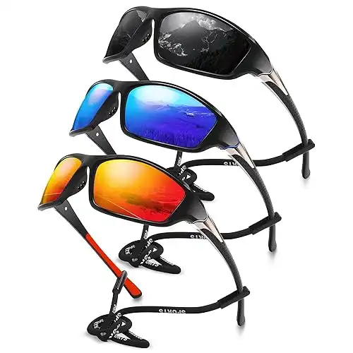 3 Pack Polarized Sports Sunglasses for Men